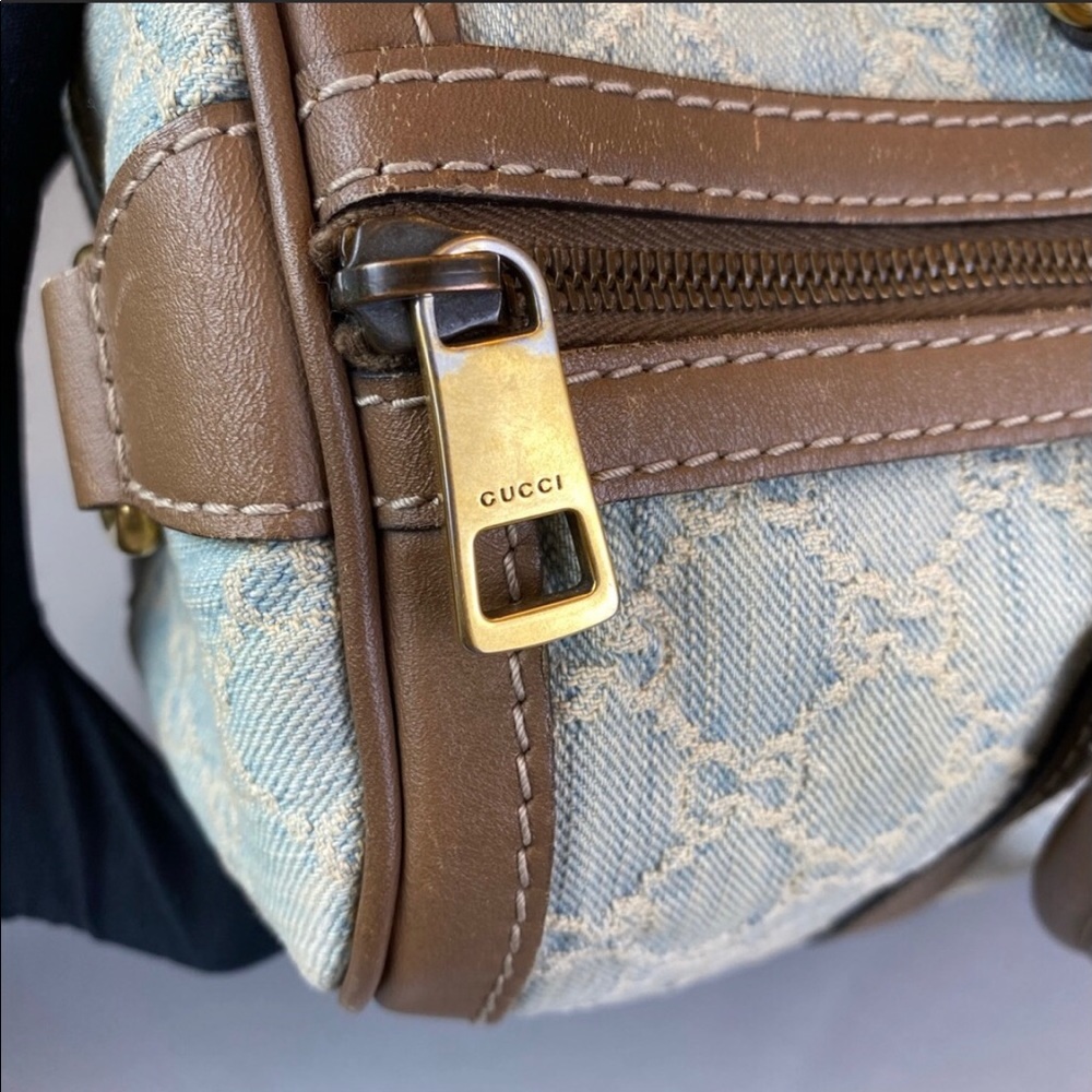 Gucci GG Rare Supreme Jeans Boston Bag Satchel - Picture 9 of 9